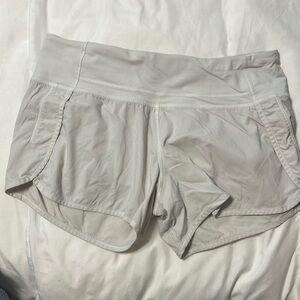 White Lululemon speed up shorts